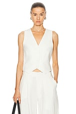 St. Agni Tailored Linen Vest in Ivory, view 1, click to view large image.