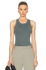 St. Agni Organic Cotton Singlet Top in Balsam Green, view 1, click to view large image.