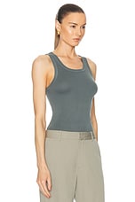 St. Agni Organic Cotton Singlet Top in Balsam Green, view 2, click to view large image.