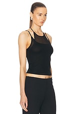 St. Agni Layered Halter Tank Top in Black, view 2, click to view large image.