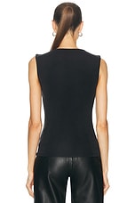 St. Agni Cupro Jersey Top in Black, view 3, click to view large image.