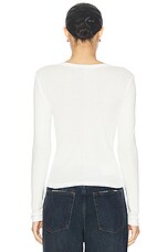 St. Agni Organic Cotton Soft Rib Long Sleeve Top in White, view 3, click to view large image.