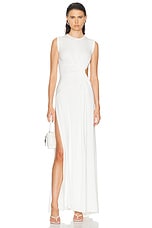 Sid Neigum Side Twist Cutout Column Dress in White, view 1, click to view large image.