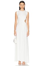 Sid Neigum Side Twist Cutout Column Dress in White, view 2, click to view large image.