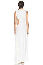 Sid Neigum Side Twist Cutout Column Dress in White, view 5, click to view large image.