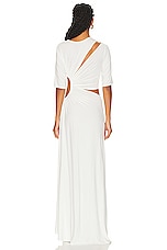 Sid Neigum Gathered Slit Maxi Dress in White, view 4, click to view large image.