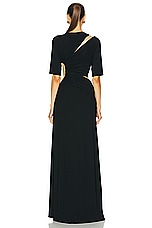 Sid Neigum Gathered Slit Maxi Dress in Black, view 4, click to view large image.