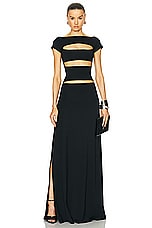 Sid Neigum Triple Slit Dress in Black, view 1, click to view large image.