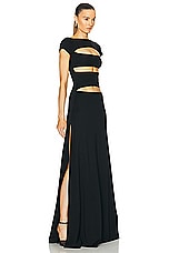 Sid Neigum Triple Slit Dress in Black, view 2, click to view large image.