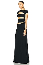 Sid Neigum Triple Slit Dress in Black, view 3, click to view large image.