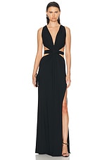 Sid Neigum 4 Way V-neck Knot Dress in Black, view 1, click to view large image.
