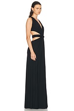 Sid Neigum 4 Way V-neck Knot Dress in Black, view 2, click to view large image.