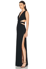 Sid Neigum 4 Way V-neck Knot Dress in Black, view 3, click to view large image.