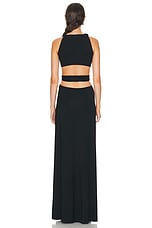 Sid Neigum 4 Way V-neck Knot Dress in Black, view 4, click to view large image.