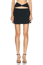 Sid Neigum D Ring Slit Mini Skirt in Black, view 1, click to view large image.