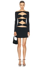Sid Neigum D Ring Slit Mini Skirt in Black, view 4, click to view large image.