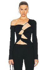 Sid Neigum Centre Tension Cutout Top in Black, view 1, click to view large image.