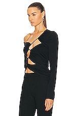Sid Neigum Centre Tension Cutout Top in Black, view 3, click to view large image.