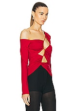 Sid Neigum Inverse Tension Cutout Top in Red, view 2, click to view large image.