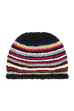 Sky High Farm Workwear Unisex Samira Nasr Striped Beanie Knit in MULTI, view 1, click to view large image.