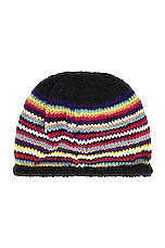 Sky High Farm Workwear Unisex Samira Nasr Striped Beanie Knit in MULTI, view 2, click to view large image.
