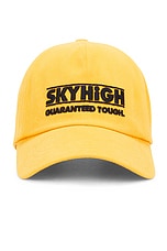 Sky High Farm Workwear Construction Graphic Logo #2 Cap Woven in Yellow, view 1, click to view large image.