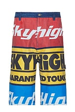 Sky High Farm Workwear Construction Graphic Logo Shorts in Multi, view 1, click to view large image.