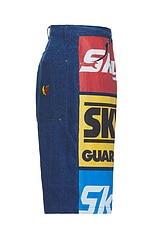 Sky High Farm Workwear Construction Graphic Logo Shorts in Multi, view 3, click to view large image.
