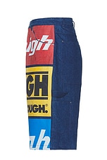 Sky High Farm Workwear Construction Graphic Logo Shorts in Multi, view 4, click to view large image.