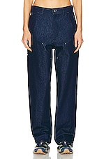 Sky High Farm Workwear Unisex Denim Double Knee Work Pant Woven in BLUE, view 1, click to view large image.