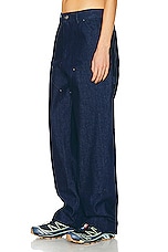 Sky High Farm Workwear Unisex Denim Double Knee Work Pant Woven in BLUE, view 3, click to view large image.