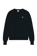 Sky High Farm Workwear Perennial Logo Crewneck Sweater in Navy, view 1, click to view large image.