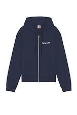 Sky High Farm Workwear Sky High And Sons Zip Up Hoodie in Navy, view 2, click to view large image.