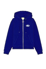 Sky High Farm Workwear Quil Lemons Farm Hoodie in BLUE, view 1, click to view large image.
