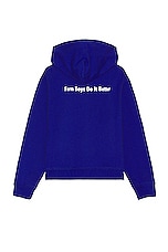 Sky High Farm Workwear Quil Lemons Farm Hoodie in BLUE, view 2, click to view large image.