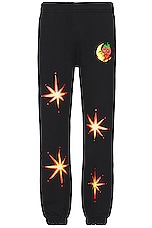 Sky High Farm Workwear Unisex Ally Bo Perennials Printed Sweatpants K in BLACK, view 1, click to view large image.