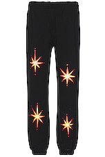 Sky High Farm Workwear Unisex Ally Bo Perennials Printed Sweatpants K in BLACK, view 2, click to view large image.