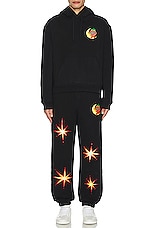 Sky High Farm Workwear Unisex Ally Bo Perennials Printed Sweatpants K in BLACK, view 5, click to view large image.