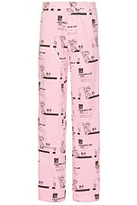 Sky High Farm Workwear Insulation Print Double Knee Pants in Pink, view 1, click to view large image.