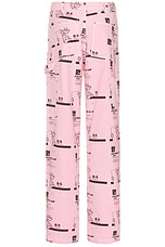 Sky High Farm Workwear Insulation Print Double Knee Pants in Pink, view 2, click to view large image.