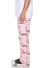 Sky High Farm Workwear Insulation Print Double Knee Pants in Pink, view 7, click to view large image.