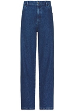 Sky High Farm Workwear Perennial Logo Denim Pants in Blue, view 1, click to view large image.