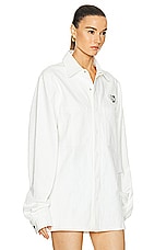 Sky High Farm Workwear Unisex Alastair Mckimm Workwear Shirt Woven in WHITE, view 3, click to view large image.