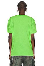 Sky High Farm Workwear Unisex Logo Label T-shirt Knit in GREEN, view 3, click to view large image.