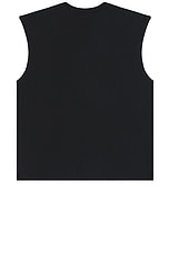 Sky High Farm Workwear Sand Sleeveless T Shirt in Black, view 2, click to view large image.