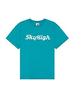 Sky High Farm Workwear Construction Graphic Logo #1 T Shirt in Teal, view 1, click to view large image.