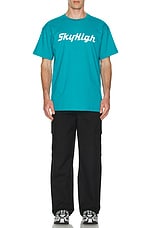 Sky High Farm Workwear Construction Graphic Logo #1 T Shirt in Teal, view 4, click to view large image.