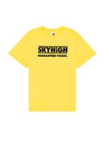 Sky High Farm Workwear Construction Graphic Logo #2 T Shirt in Yellow, view 1, click to view large image.