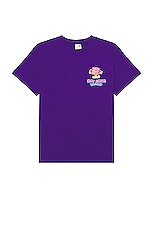 Sky High Farm Workwear Flatbush Printed T-Shirt in PURPLE, view 2, click to view large image.