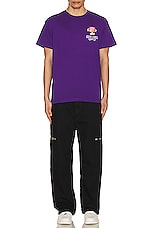Sky High Farm Workwear Flatbush Printed T-Shirt in PURPLE, view 4, click to view large image.